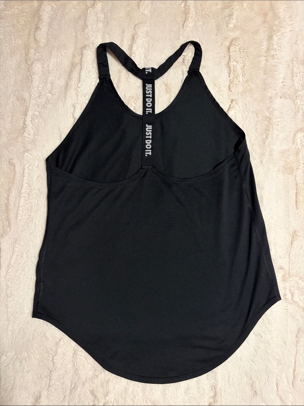 Sz M Nike Black Racerback Athletic Tank with Contrast Swoosh - Picture 2 of 2